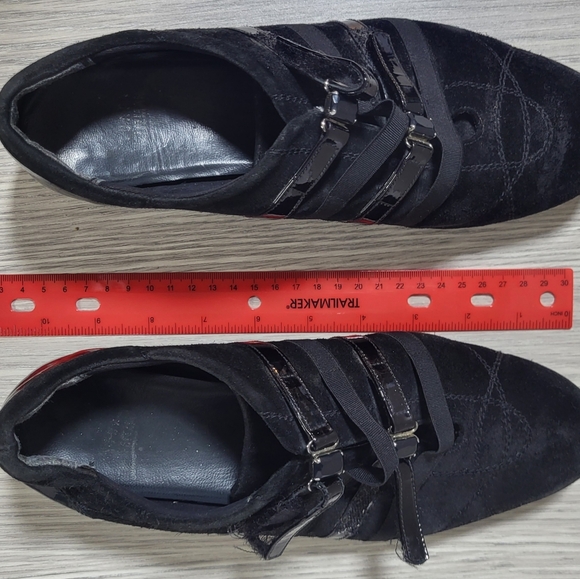 Stuart Weitzman Designer Black Suede Easy Straps Sneakers Women's Sz 8 Shoes - Picture 5 of 10